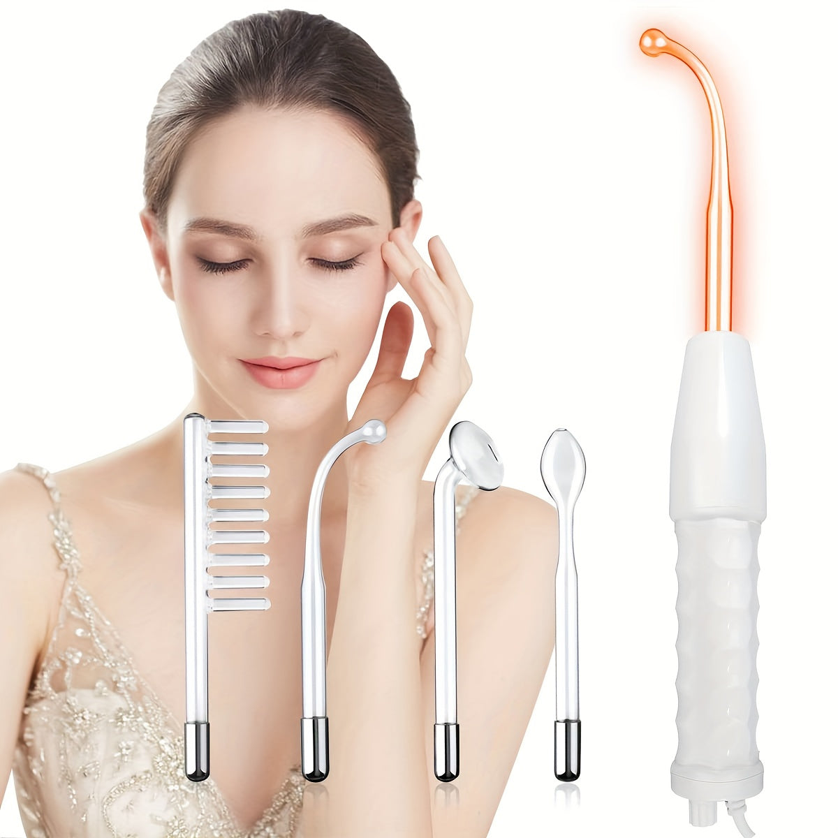 DermaGlow 4-in-1 – High-Frequency Facial Rejuvenation Wand